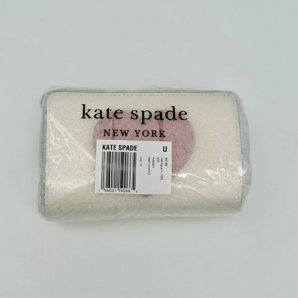 Kate Spade Madison Puffy Heart Medium Bifold Wallet Meringue Red
